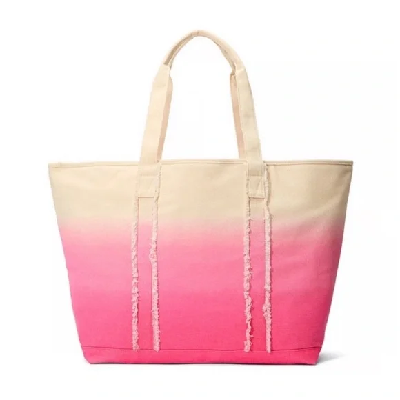 Victoria’s Secret Ombré Canvas Beach Travel Tote Bag - Picture 2 of 7